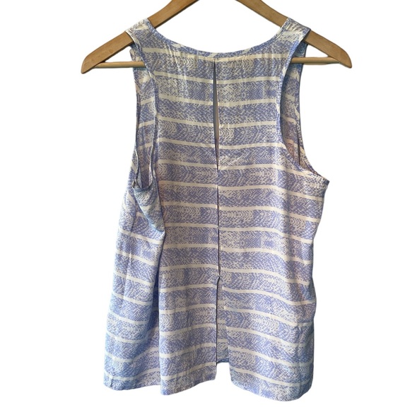 Joie lavender stripe slit back Silk tank Small - Picture 2 of 4